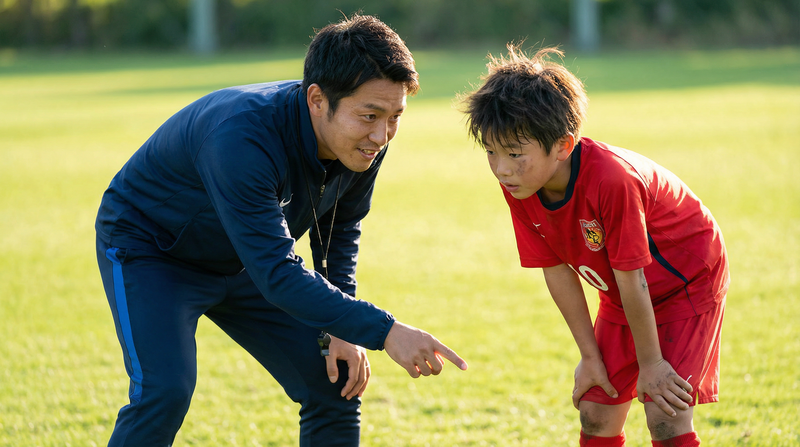 Coach teaching student